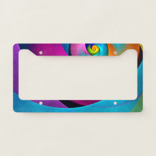 Modern Floral Abstract Art Pink Blue Pattern #17 License Plate Frame
