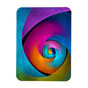 Modern Floral Abstract Art Pink Blue Pattern #17 Magnet