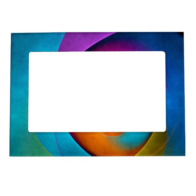 Modern Floral Abstract Art Pink Blue Pattern #17 Magnetic Frame (Front)