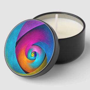 Modern Floral Abstract Art Pink Blue Pattern #17 Mini Candle Favors