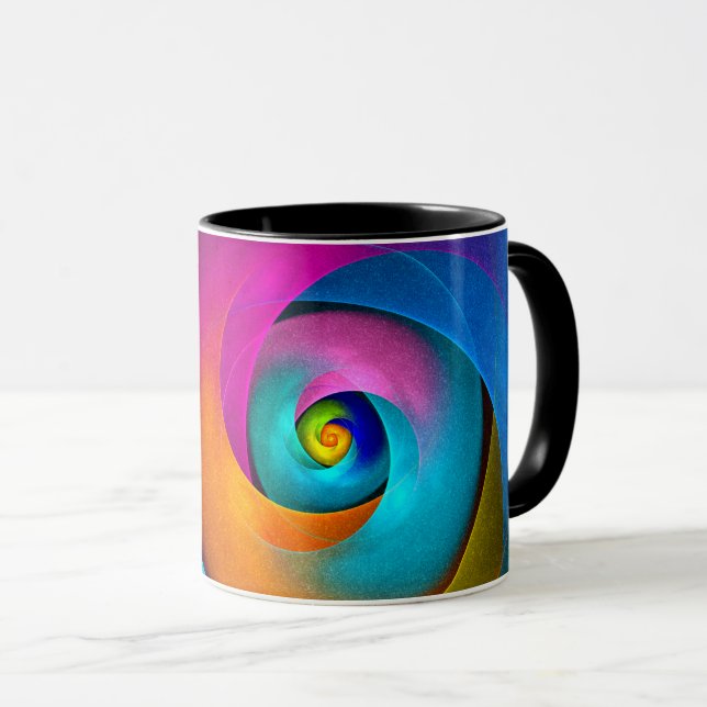 Modern Floral Abstract Art Pink Blue Pattern #17 Mug (Front Right)