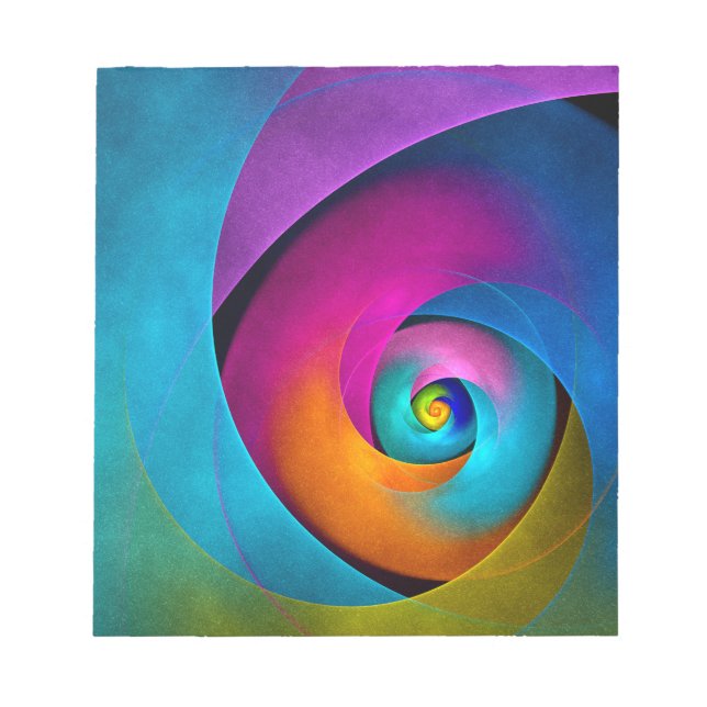 Modern Floral Abstract Art Pink Blue Pattern #17 Notepad (Front)