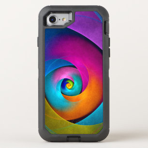 Modern Floral Abstract Art Pink Blue Pattern #17 OtterBox Defender iPhone SE/8/7 Case