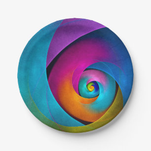Modern Floral Abstract Art Pink Blue Pattern #17 Paper Plates