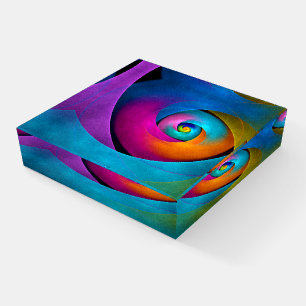 Modern Floral Abstract Art Pink Blue Pattern #17 Paperweight