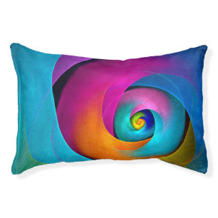Modern Floral Abstract Art Pink Blue Pattern #17 Pet Bed