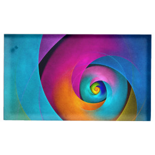Modern Floral Abstract Art Pink Blue Pattern #17 Place Card Holder