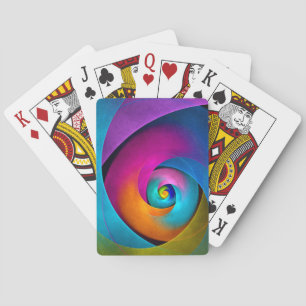 Modern Floral Abstract Art Pink Blue Pattern #17 Poker Cards