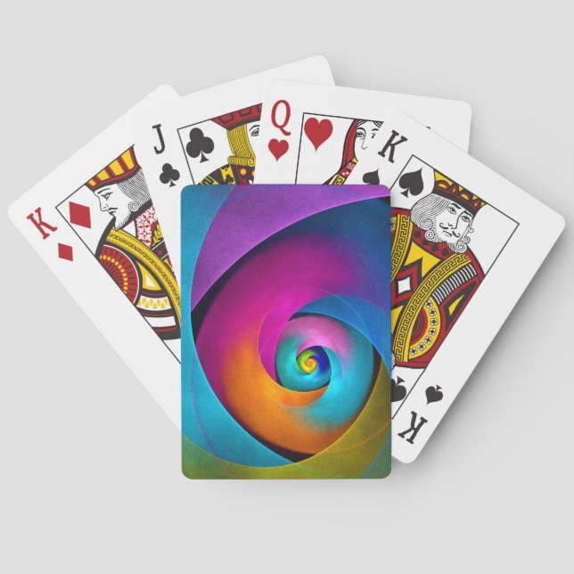 Modern Floral Abstract Art Pink Blue Pattern #17 Poker Cards (Back)
