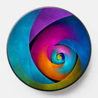 Modern Floral Abstract Art Pink Blue Pattern #17 PopSocket
