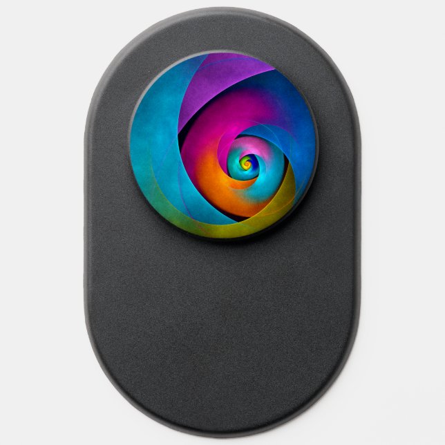 Modern Floral Abstract Art Pink Blue Pattern #17 PopSocket (Popsocket)