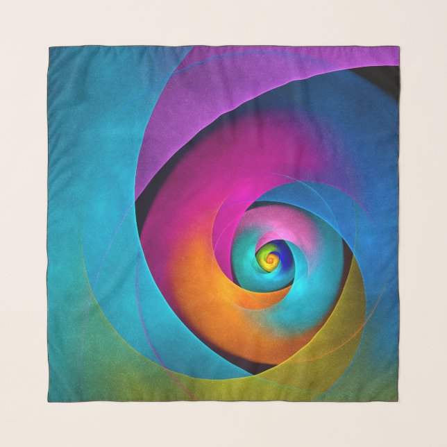 Modern Floral Abstract Art Pink Blue Pattern #17 Scarf (Front)