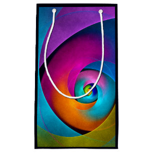 Modern Floral Abstract Art Pink Blue Pattern #17 Small Gift Bag