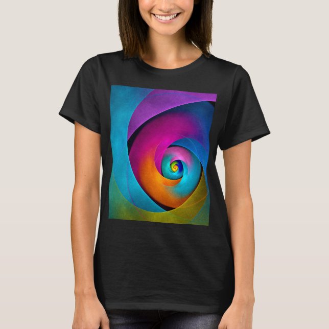 Modern Floral Abstract Art Pink Blue Pattern #17 T-Shirt (Front)
