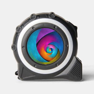 Modern Floral Abstract Art Pink Blue Pattern #17 Tape Measure