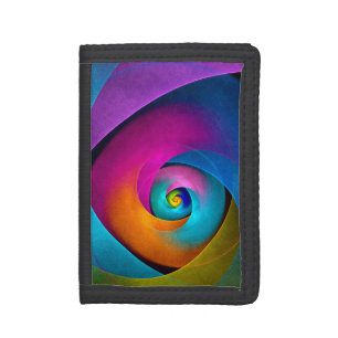 Modern Floral Abstract Art Pink Blue Pattern #17 Tri-fold Wallet