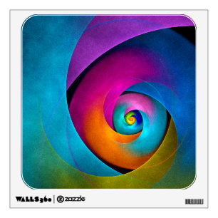 Modern Floral Abstract Art Pink Blue Pattern #17 Wall Decal