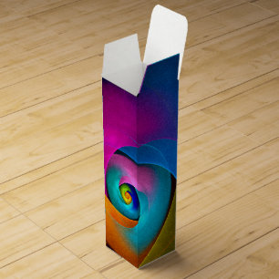 Modern Floral Abstract Art Pink Blue Pattern #17 Wine Box