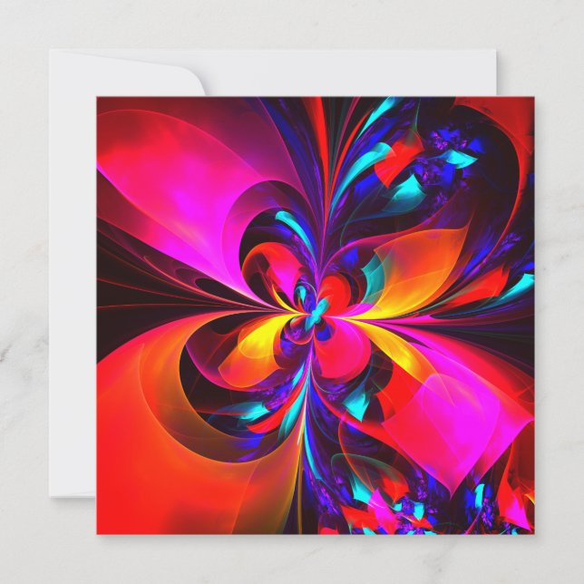 Modern Floral Abstract Art Red Blue Pattern #07 (Front)