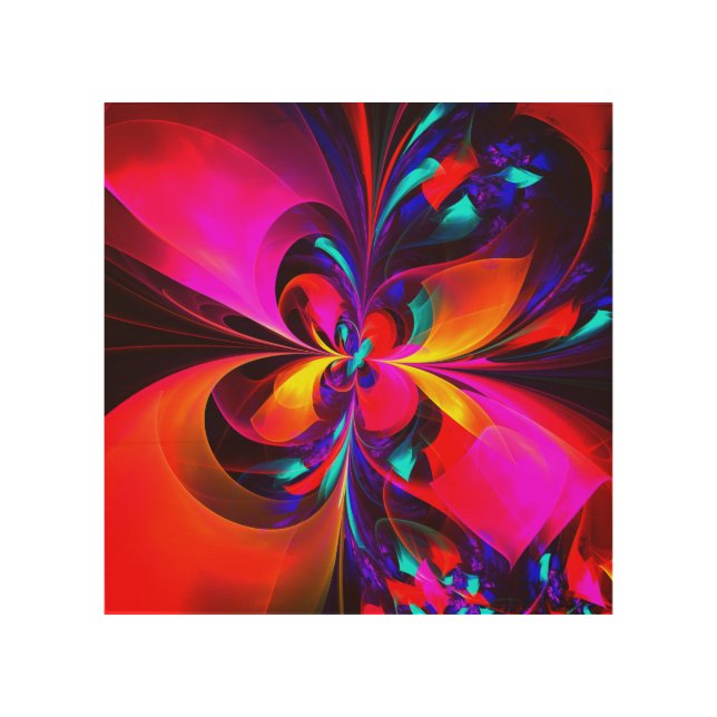 Modern Floral Abstract Art Red Blue Pattern #07 (Front)