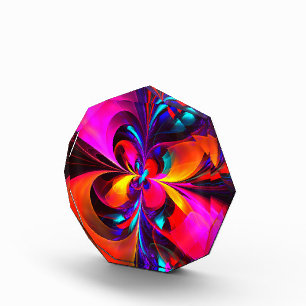 Modern Floral Abstract Art Red Blue Pattern #07 Acrylic Award