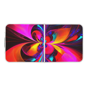 Modern Floral Abstract Art Red Blue Pattern #07 Beer Pong Table