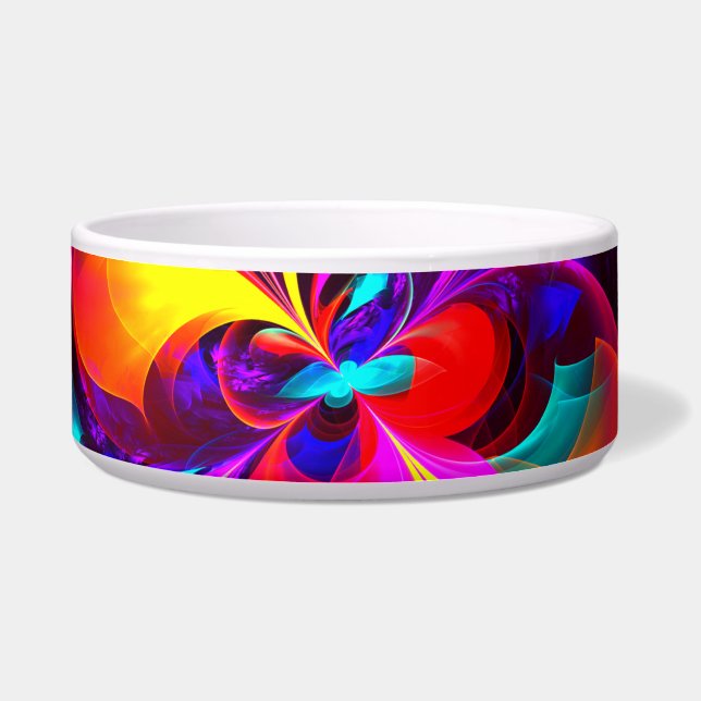 Modern Floral Abstract Art Red Blue Pattern #07 Bowl (Front)