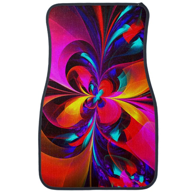 Modern Floral Abstract Art Red Blue Pattern #07 Car Floor Mat (Front)