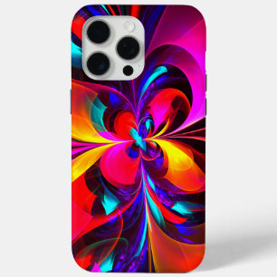 Modern Floral Abstract Art Red Blue Pattern #07 iPhone 15 Pro Max Case