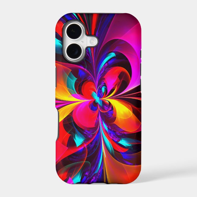 Modern Floral Abstract Art Red Blue Pattern #07 Case-Mate iPhone Case (Back)