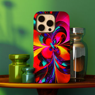 Modern Floral Abstract Art Red Blue Pattern #07 iPhone 16 Pro Case