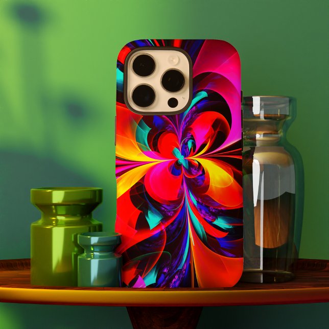 Modern Floral Abstract Art Red Blue Pattern #07 Case-Mate iPhone Case (Modern Floral Abstract Art Red Blue Pattern #07 Case-Mate iPhone Case)