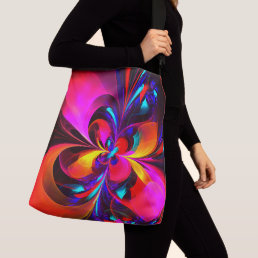 Modern Floral Abstract Art Red Blue Pattern #07 Crossbody Bag