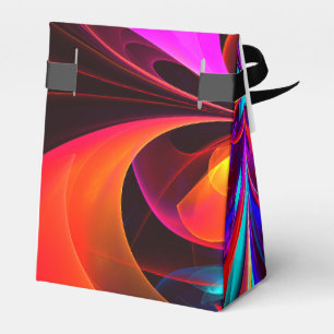 Modern Floral Abstract Art Red Blue Pattern #07 Favor Boxes