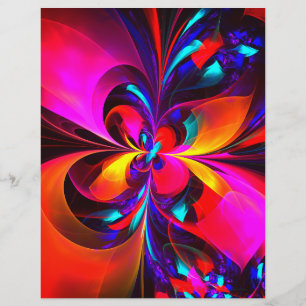 Modern Floral Abstract Art Red Blue Pattern #07 Flyer