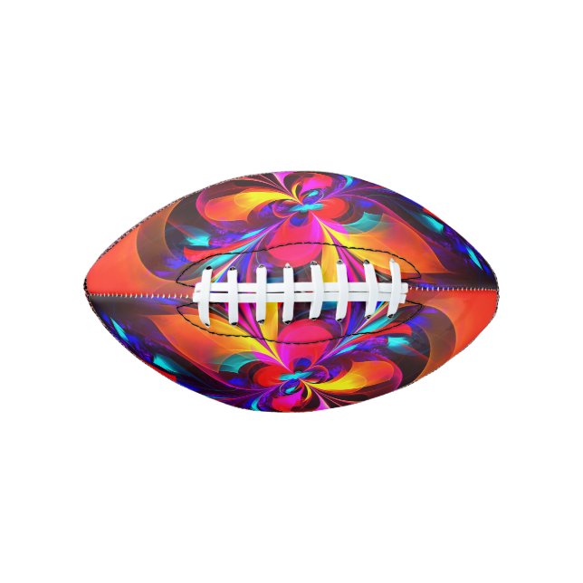 Modern Floral Abstract Art Red Blue Pattern #07 Football (Front)