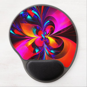 Modern Floral Abstract Art Red Blue Pattern #07 Gel Mouse Pad