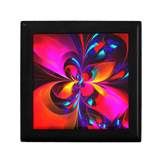 Modern Floral Abstract Art Red Blue Pattern #07 Gift Box (Front)