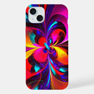 Modern Floral Abstract Art Red Blue Pattern #07 iPhone 15 Plus Case