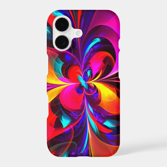 Modern Floral Abstract Art Red Blue Pattern #07 iPhone Case (Back)