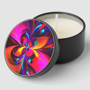 Modern Floral Abstract Art Red Blue Pattern #07 Mini Candle Favors