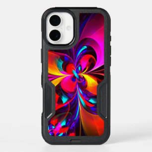 Modern Floral Abstract Art Red Blue Pattern #07 iPhone 16 Plus Case