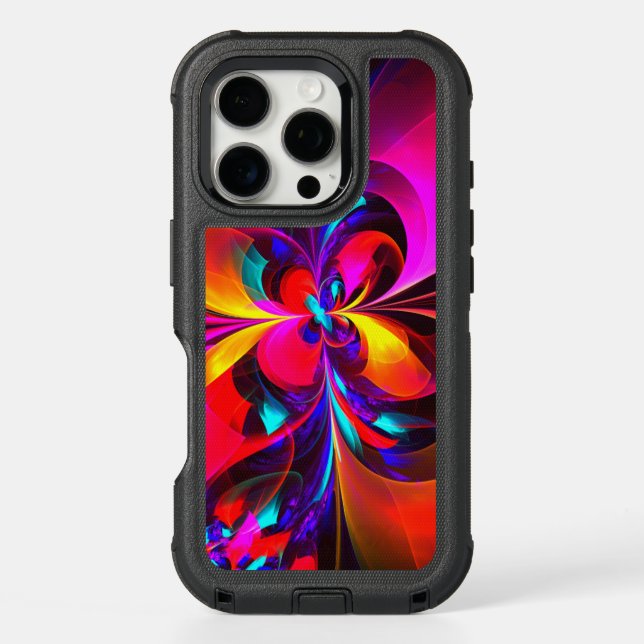 Modern Floral Abstract Art Red Blue Pattern #07 Otterbox iPhone Case (Back)