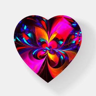 Modern Floral Abstract Art Red Blue Pattern #07 Paperweight