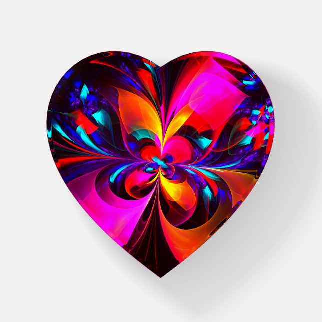 Modern Floral Abstract Art Red Blue Pattern #07 Paperweight (Front)