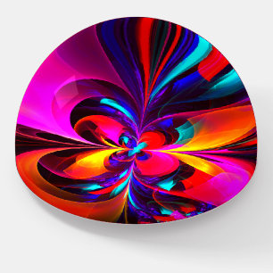 Modern Floral Abstract Art Red Blue Pattern #07 Paperweight