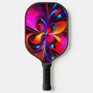 Modern Floral Abstract Art Red Blue Pattern #07 Pickleball Paddle