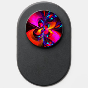 Modern Floral Abstract Art Red Blue Pattern #07 PopSocket