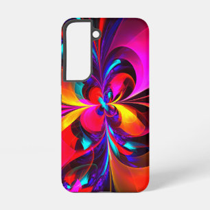 Modern Floral Abstract Art Red Blue Pattern #07 Samsung Galaxy S22 Case