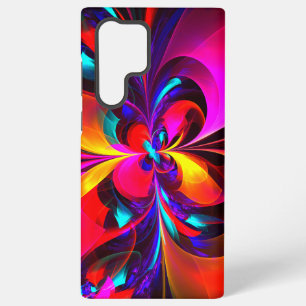 Modern Floral Abstract Art Red Blue Pattern #07 Samsung Galaxy S22 Ultra Case